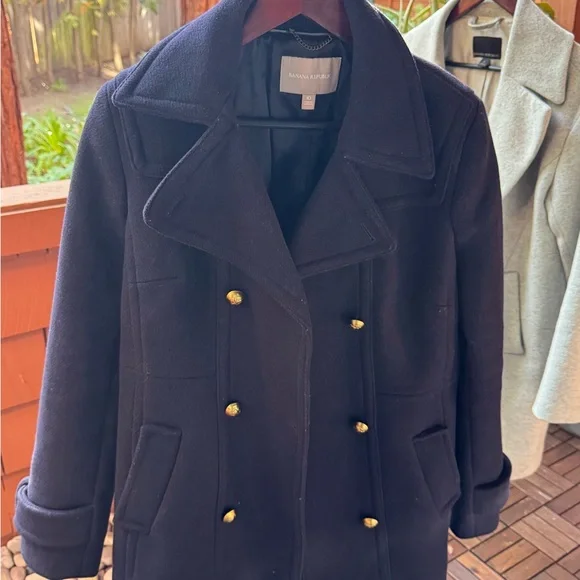 Banana Republic Dark Blue Peacoat with Brass Accents - Picture 2 of 7